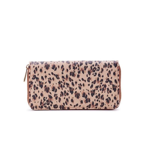 Women's Alex Zip Around Wallet Layered Leopard Bag Purse - Picture 5 of 6